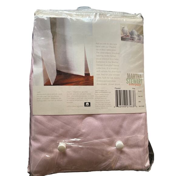 Martha Stewart Everyday Pink Pleated Decorative Tablecover 70" Round b3 - Picture 2 of 2